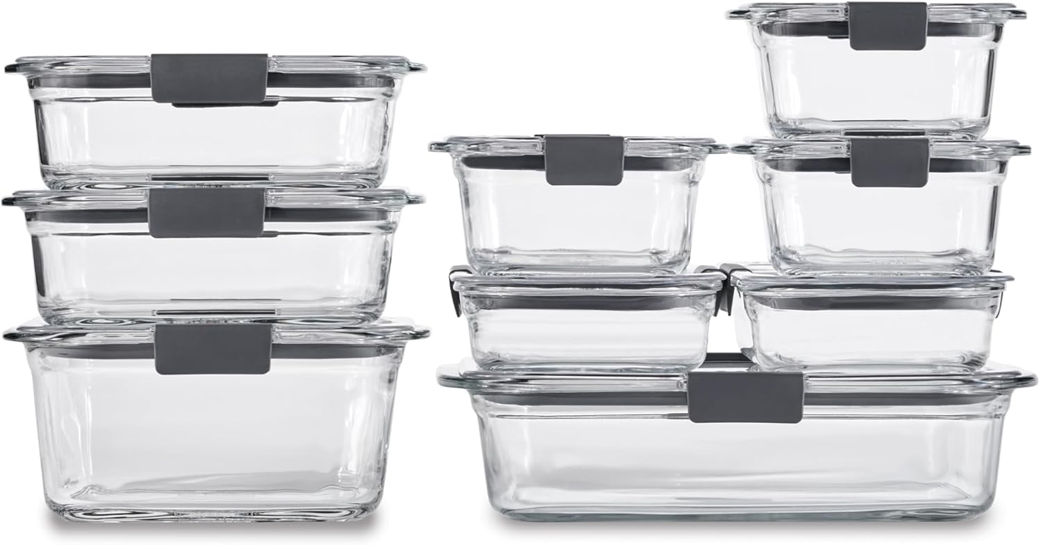 Rubbermaid Brilliance Glass Containers - 9 Pieces