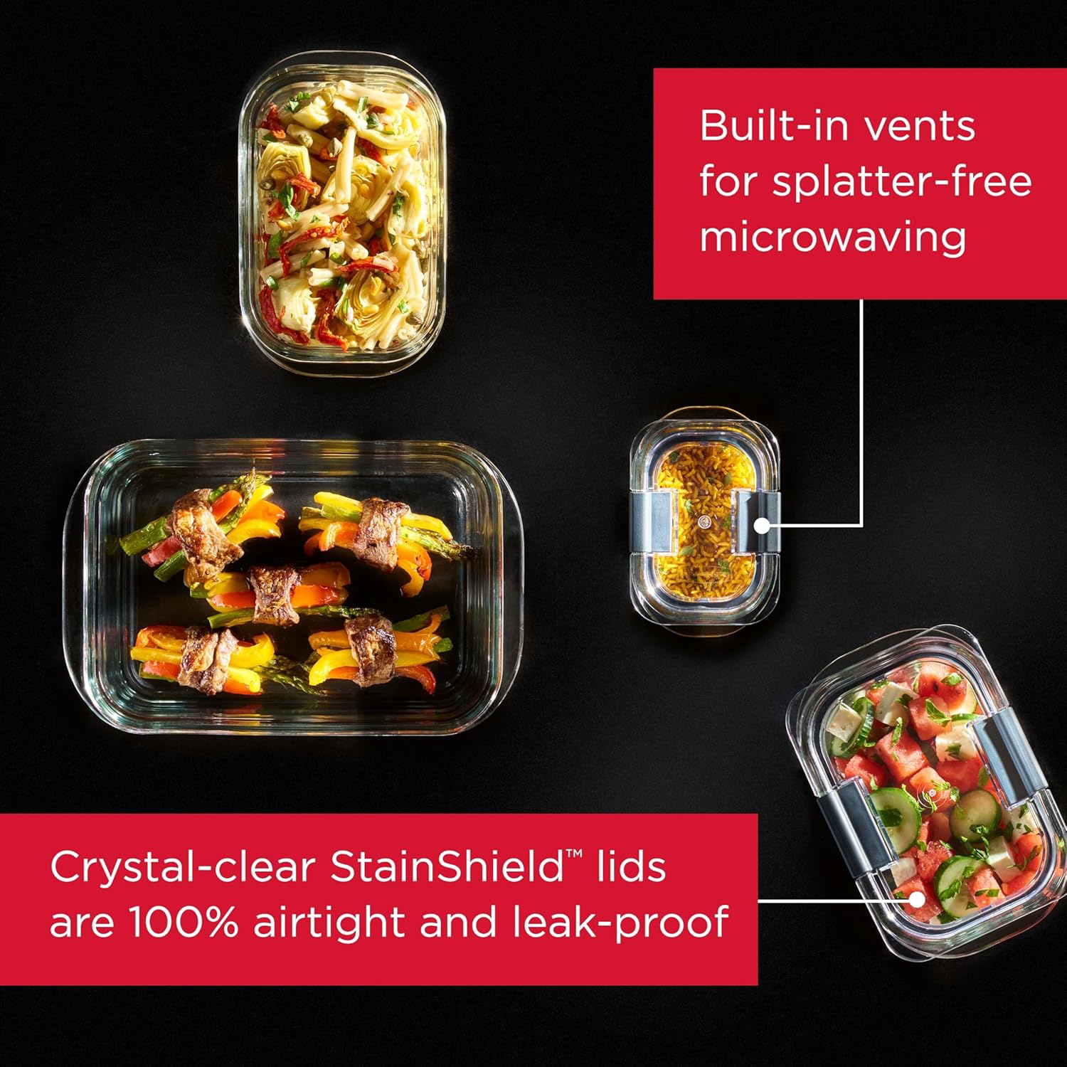 Rubbermaid Brilliance Glass Containers - 9 Pieces view 4