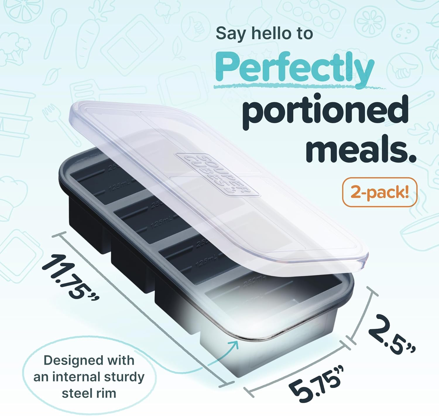 Souper Cubes Silicone Freezer Tray - 2 Pack view 2