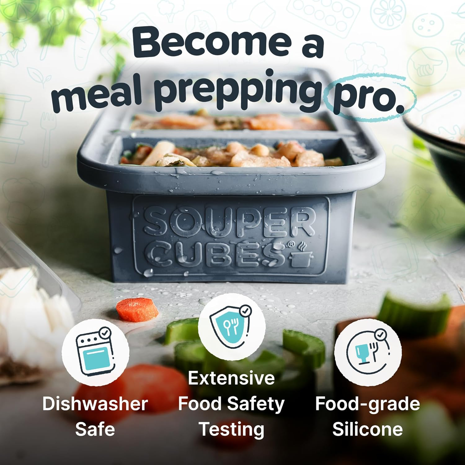 Souper Cubes Silicone Freezer Tray - 2 Pack view 3