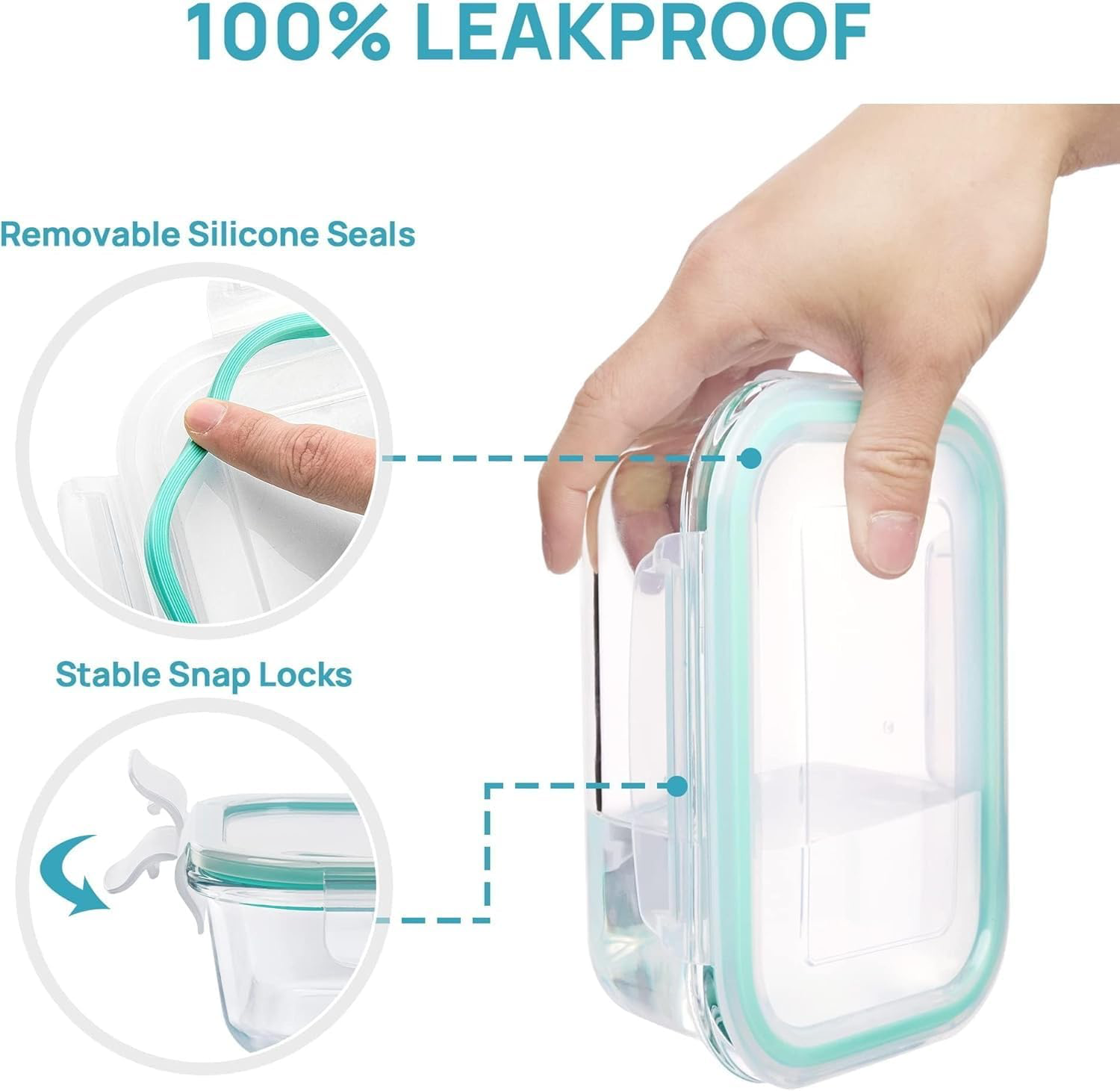 Vtopmart Glass Food Storage Containers - 8 Pack view 3