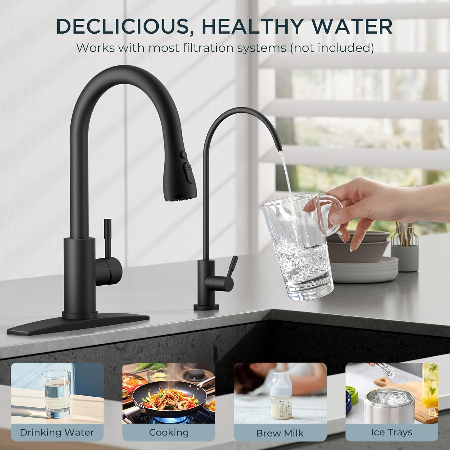 FORIOUS Kitchen Faucet with Filter view 4