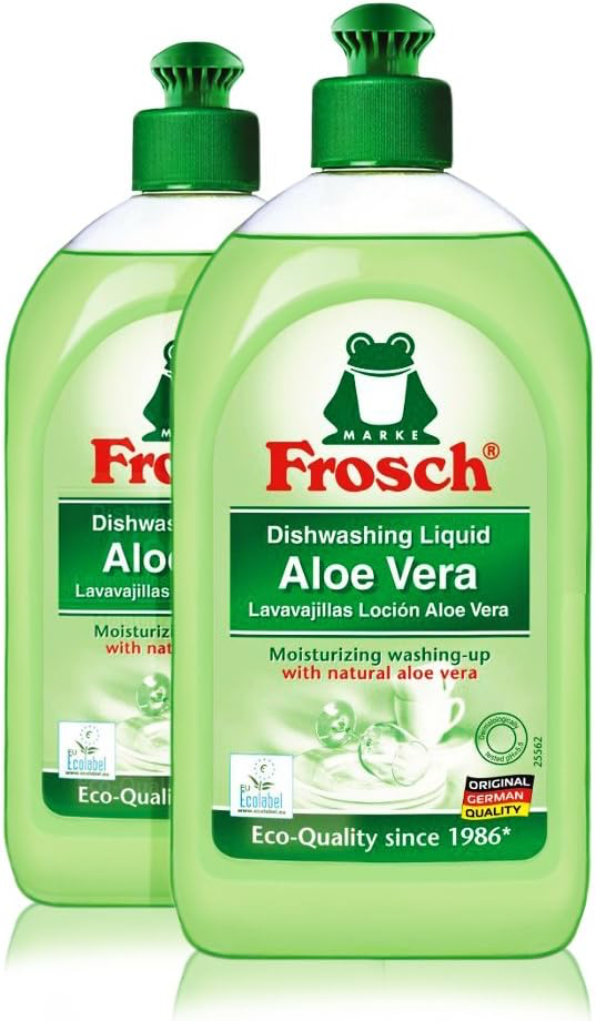 Frosch Natural Liquid Dish Soap, Aloe Vera, Pack of 2