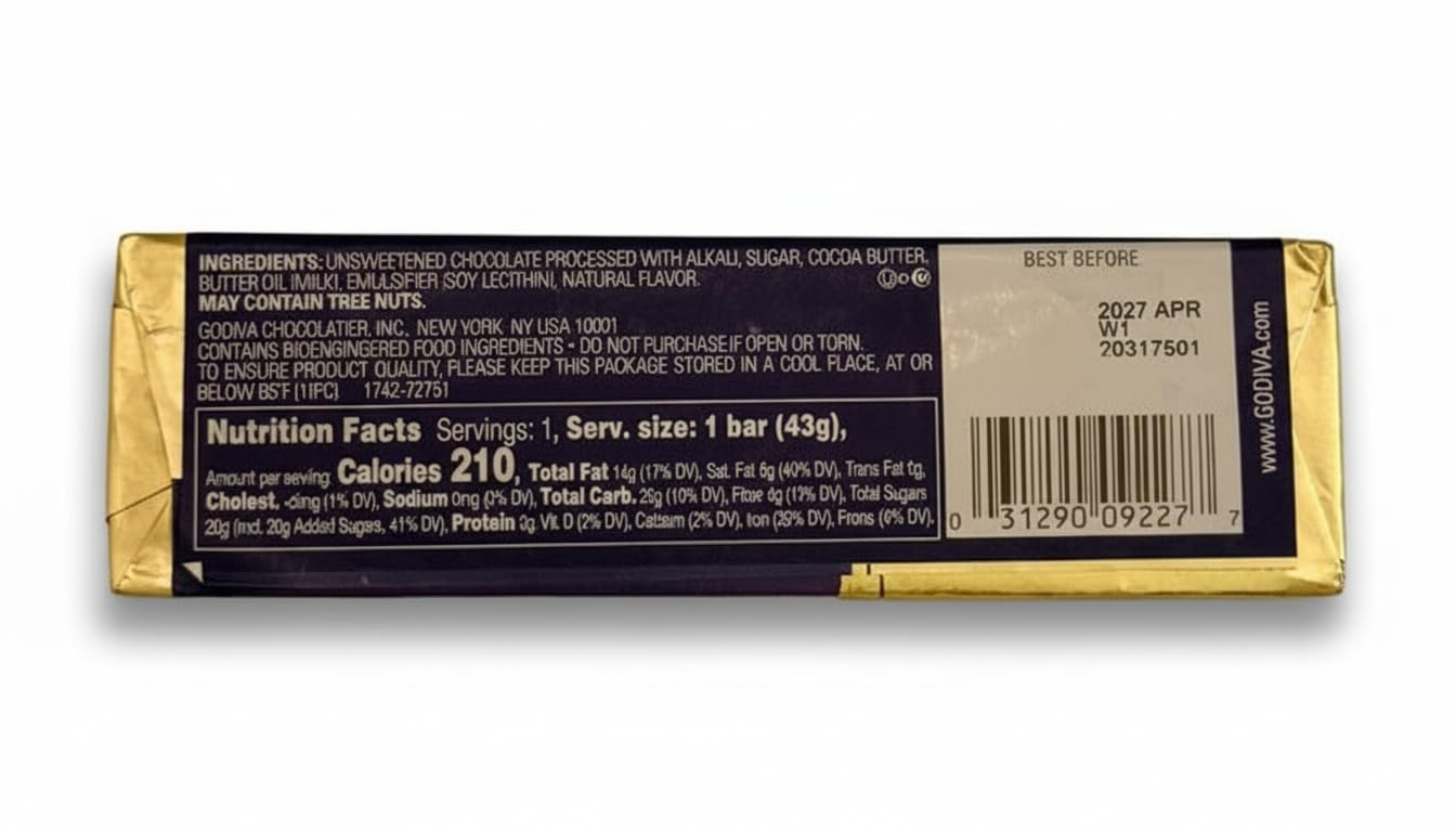 Godiva Dark Chocolate Bar Solid view 3