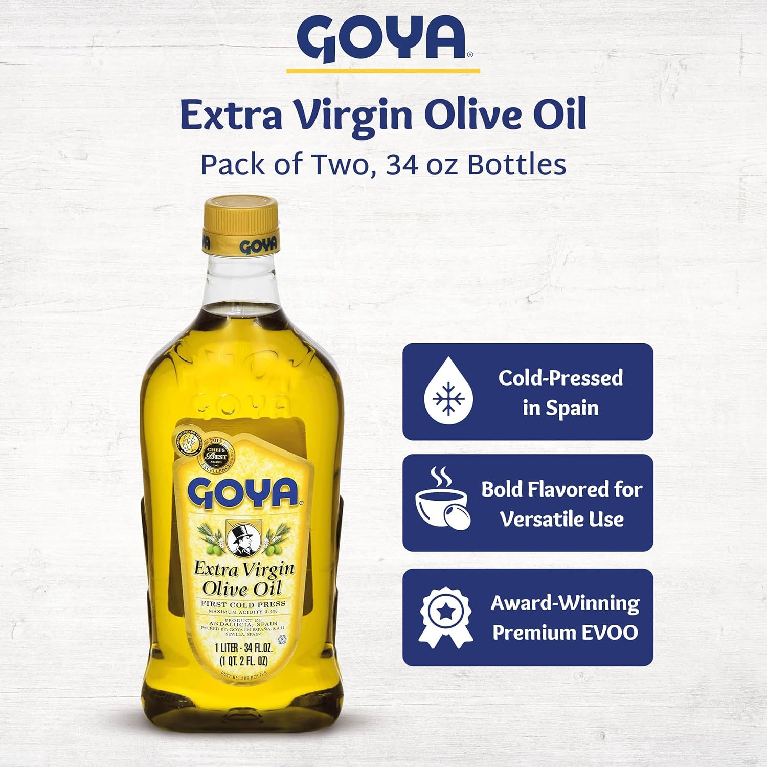 Goya Extra Virgin Olive Oil - Cold Pressed 34 fl oz (Pack of 2) view 3