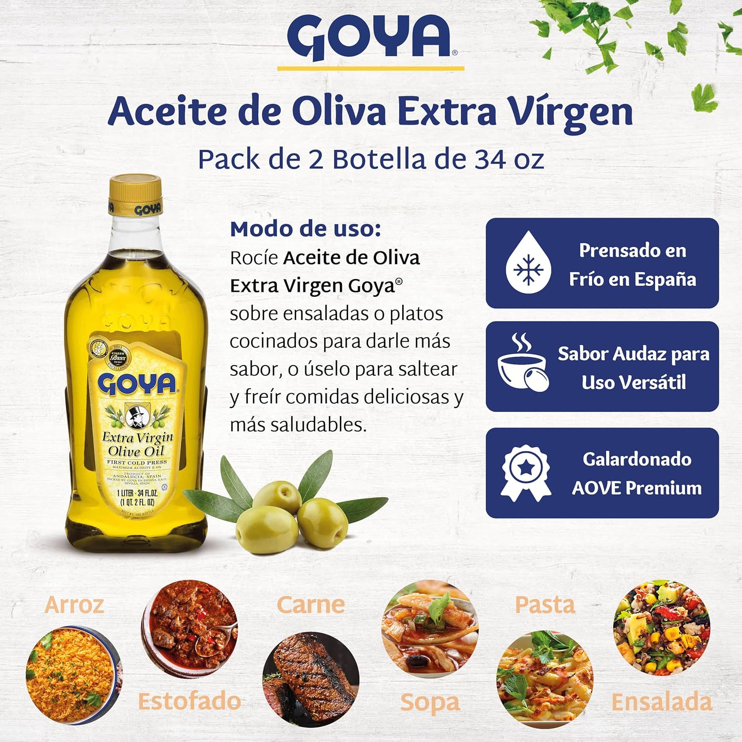 Goya Extra Virgin Olive Oil - Cold Pressed 34 fl oz (Pack of 2) view 4