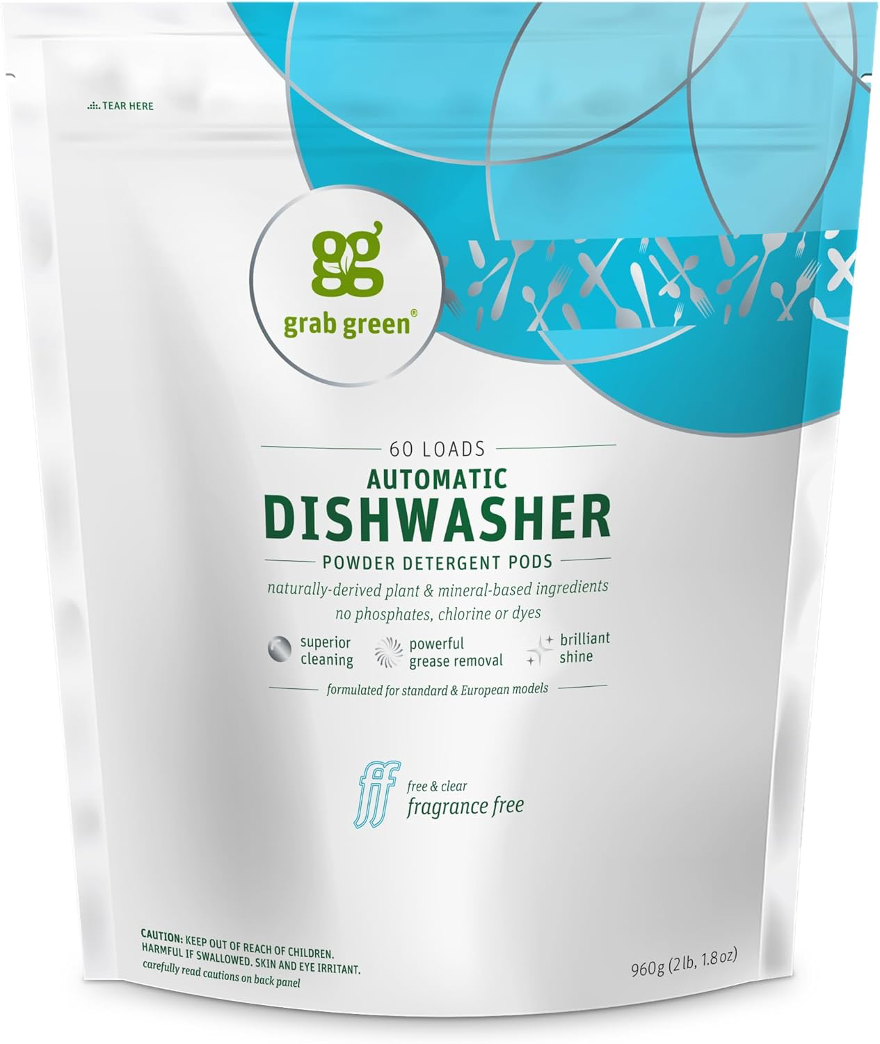 Grab Green Automatic Dishwashing Detergent Pods, 60 Count