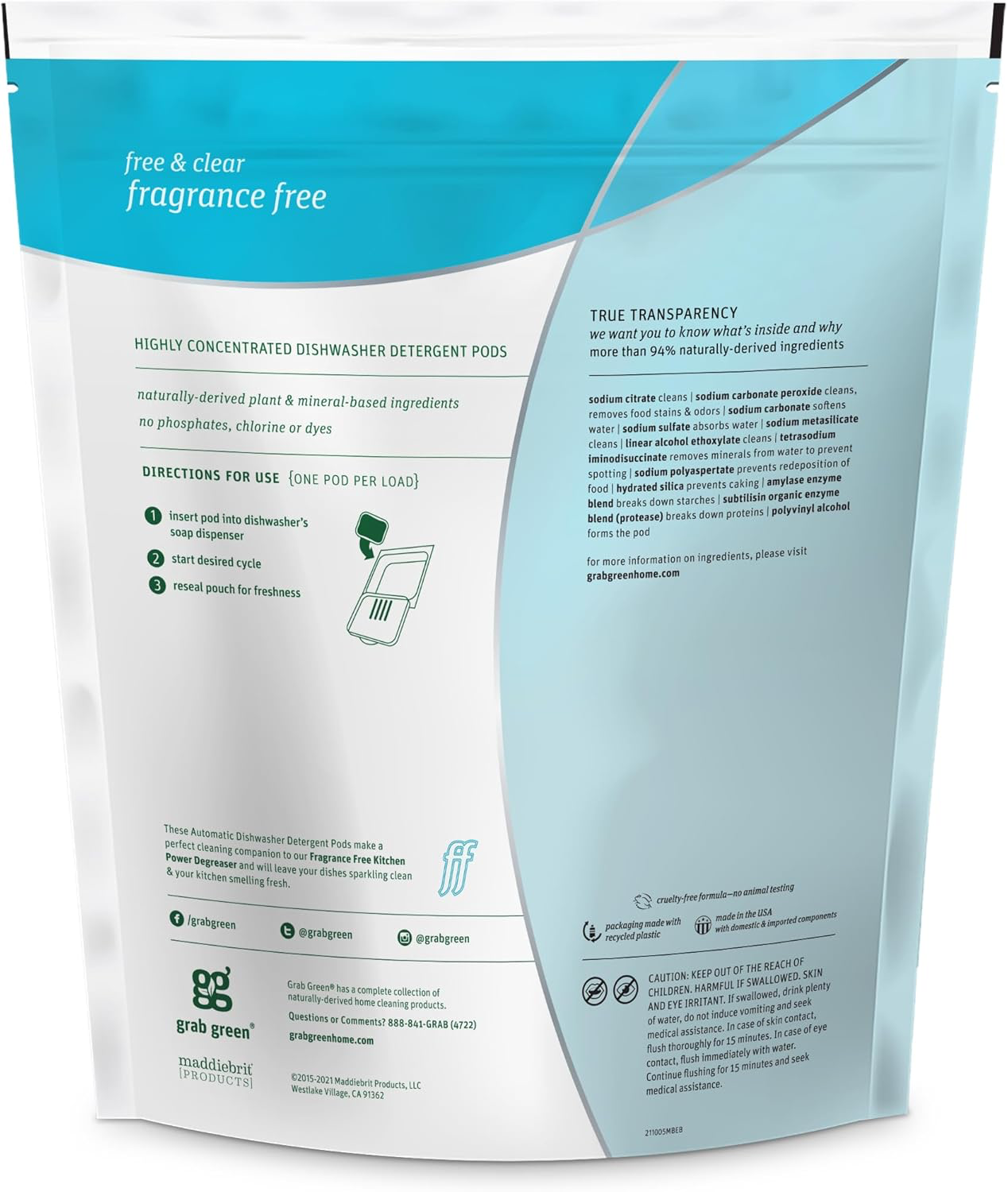 Grab Green Automatic Dishwashing Detergent Pods, 60 Count view 2