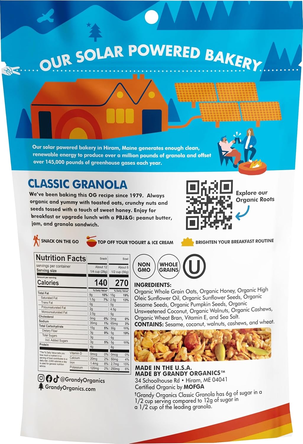 Grandy Oats, Granola Classic Organic, 12 Ounce view 2