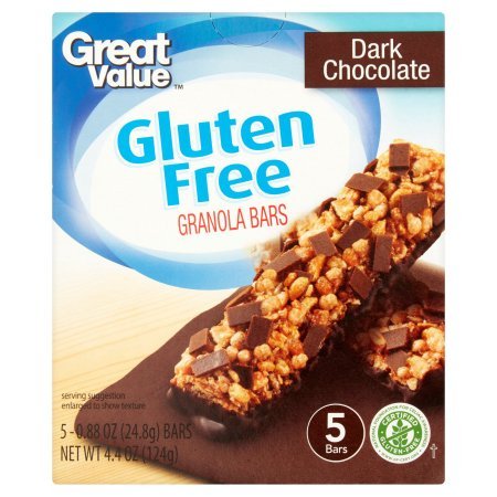 Great Value Gluten Free Dark Chocolate Granola Bars, 0.88 oz, 5 ct (pack of 1)