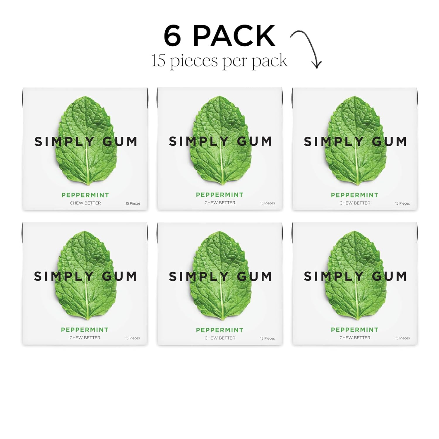 Simply Gum Peppermint - 6 Pack view 4