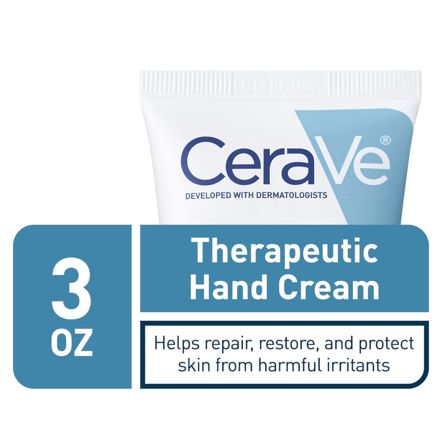 CeraVe Therapeutic Hand Cream for Dry Cracked Hands With Hyaluronic Acid and Niacinamide, Fragrance Free 3 Ounce view 2