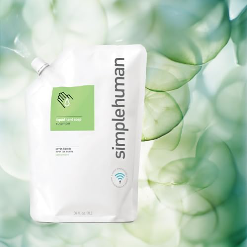 simplehuman Moisturizing Liquid Hand Soap Refill Pouch, Cucumber, 34 Fl Oz view 2
