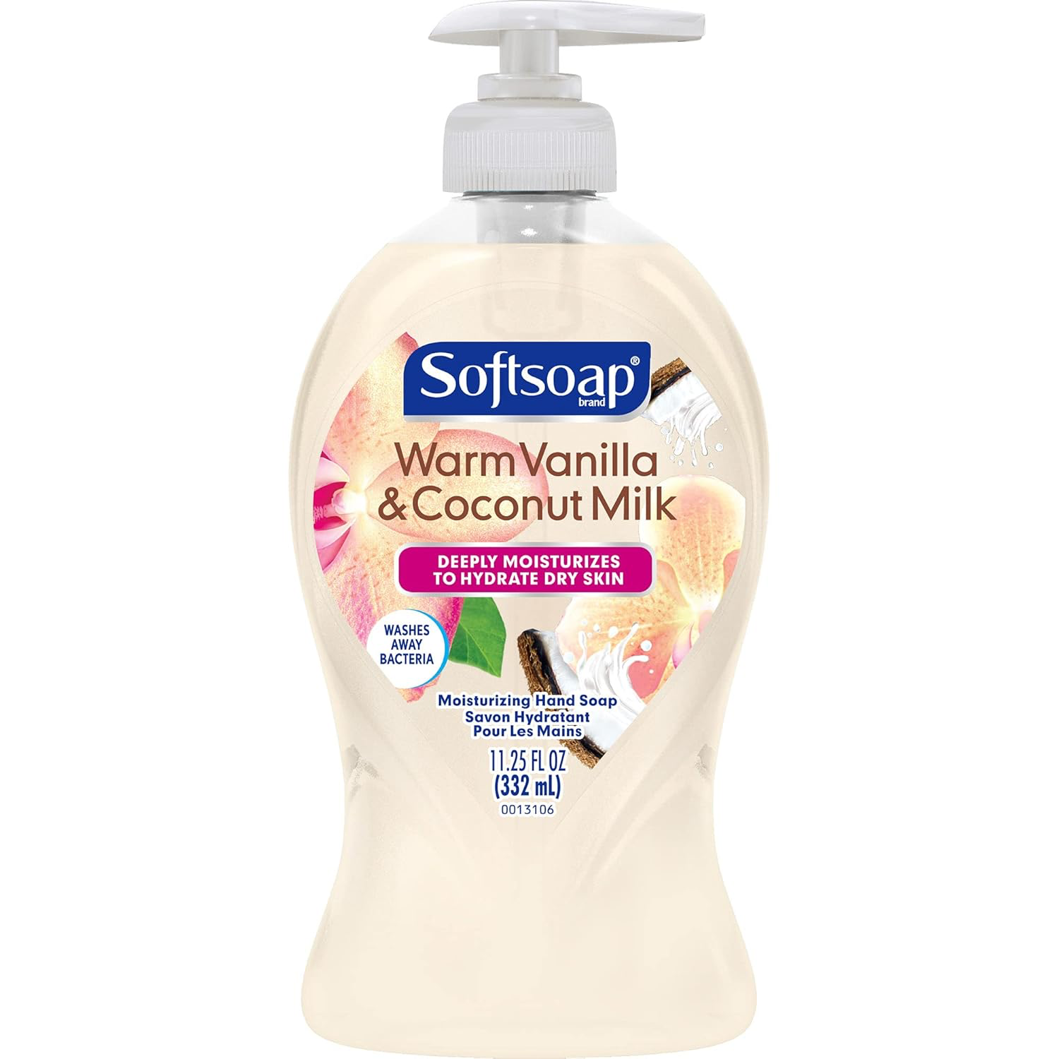 Softsoap Liquid Hand Soap Pump Warm Coconut Milk, Vanilla, 11.25 Fl Oz