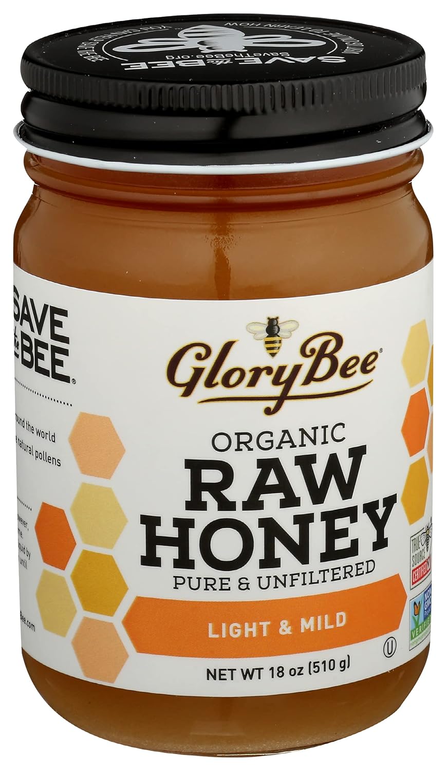 Glorybee Organic Pure Unfiltered Light & Mild Raw Honey, Non GMO, 18 Ounces view 4