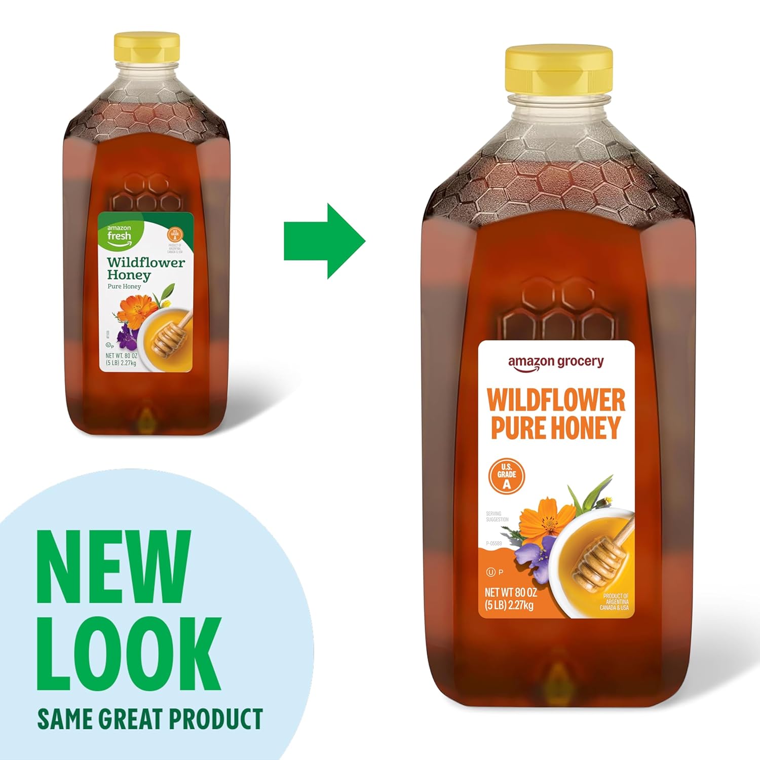 Amazon Grocery, Wildflower Pure Honey, 80 Oz view 3