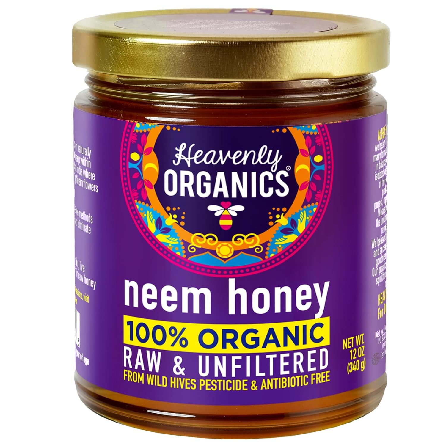 Heavenly Organics Organic Wild Forest Raw Neem Honey - 12 oz