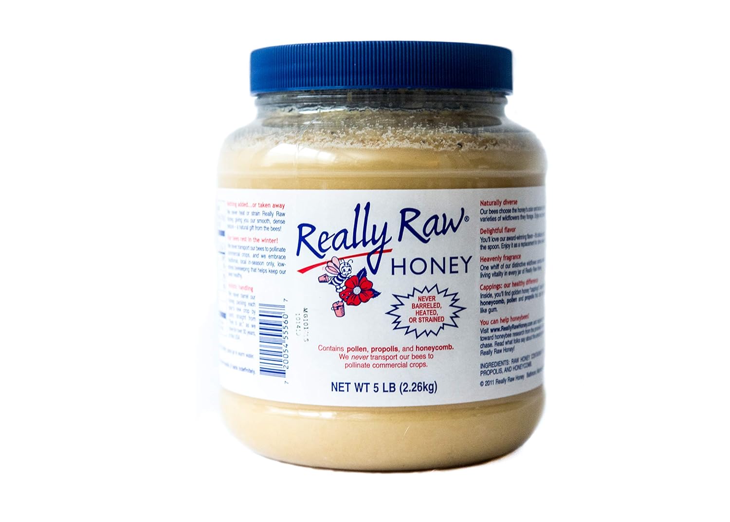 Really Raw Honey, Straight from the Hive, Never Heated or Filtered, Harvested from Small USA Family Farms, Smooth and Dense