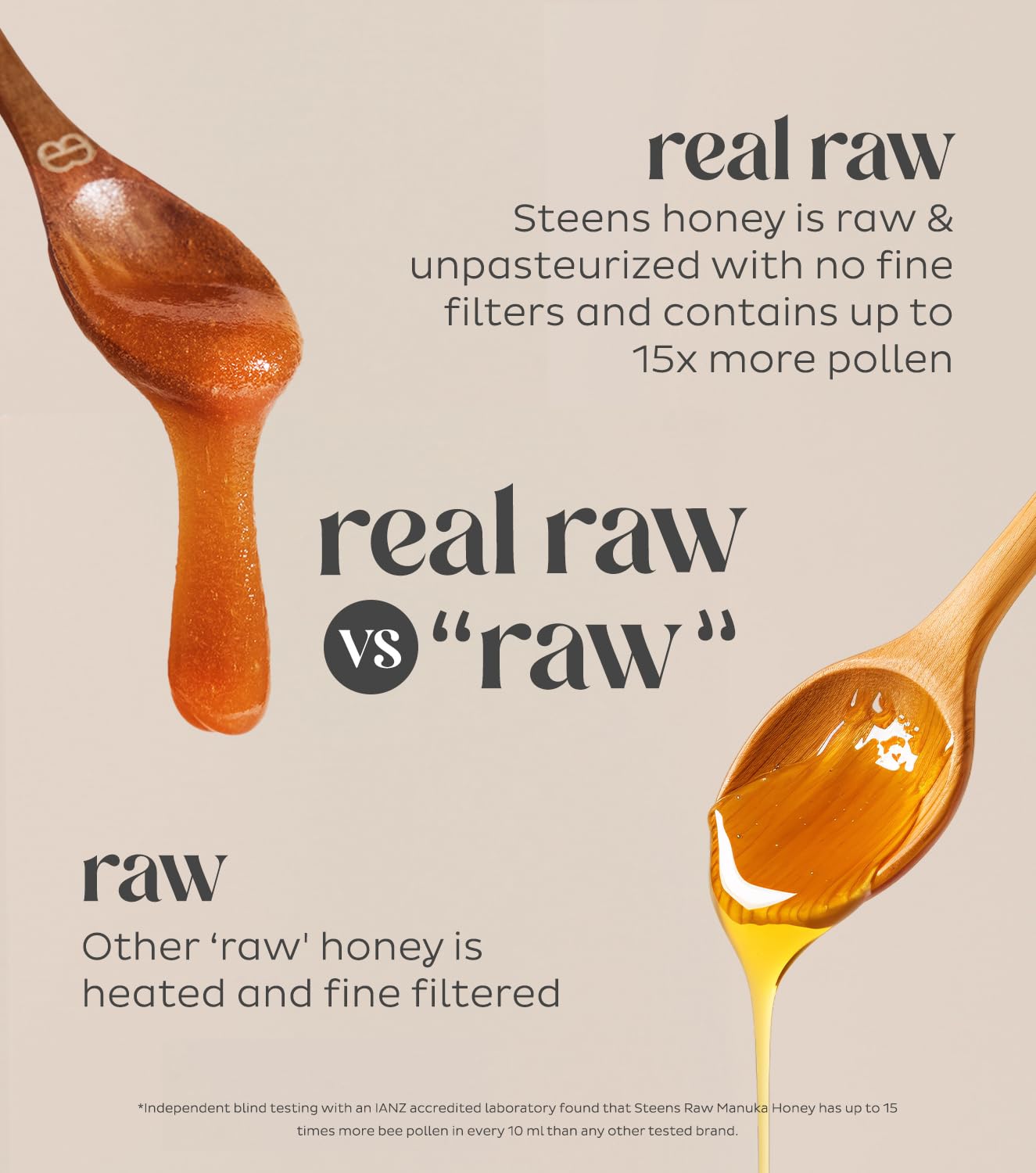Steens - Raw Manuka Honey UMF 15+ with MGO 514+, Cold Pressed New Zealand Natural Honey, Whole Comb Processed Raw Honey for Face, Skin, and Oral Consumption, Monofloral, 17.6 oz Jar view 3