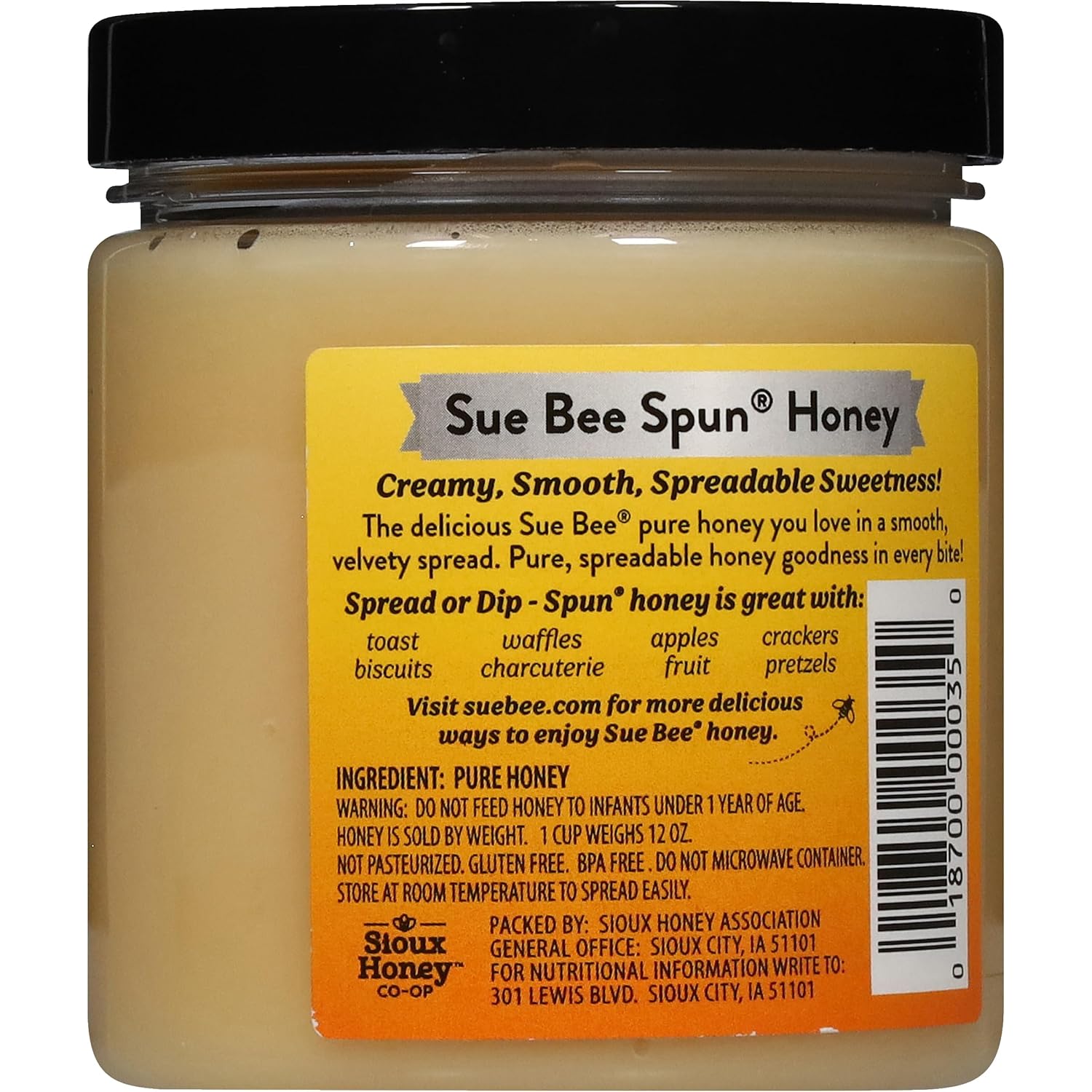 Sue Bee Spun Honey From USA Beekeepers, 12 oz view 2