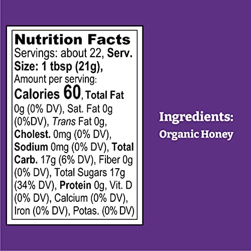 Wholesome Sweeteners 24-Ounce Organic Honey Bottle, 100% Pure, Fair Trade Certified, Non GMO Project Verified & Gluten Free, 1 Pack view 4