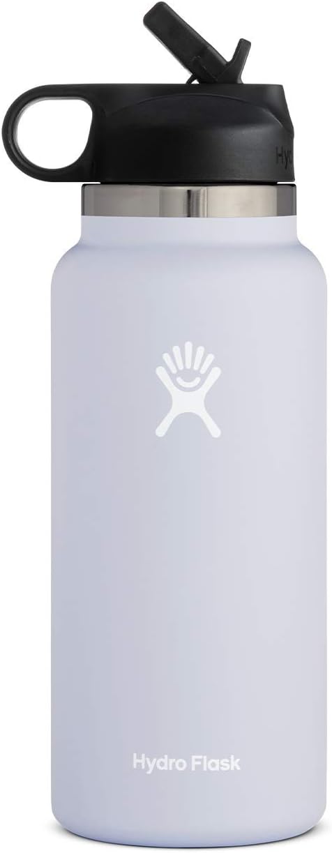 Hydro Flask 32 oz. Water Bottle with Straw Lid - Stainless Steel, Reusable, Vacuum Insulated- Wide Mouth