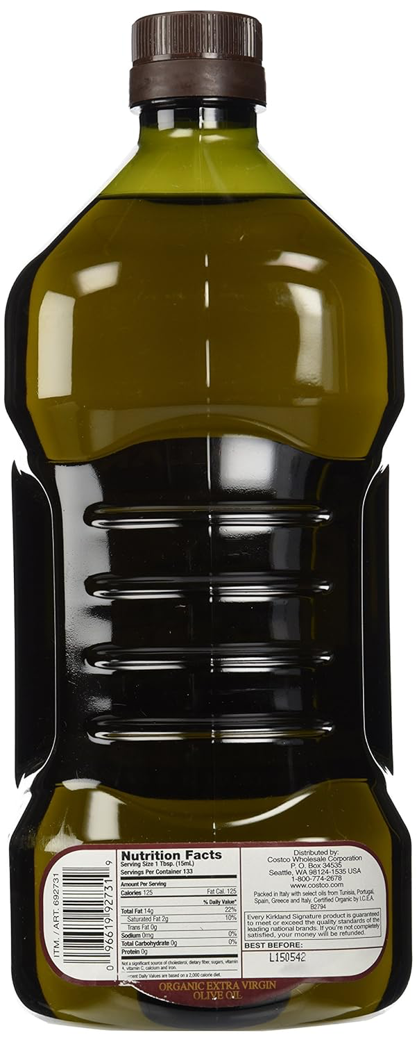 Kirkland Signature Organic Extra Virgin Olive Oil, 2 Liters (67.6 oz) view 3