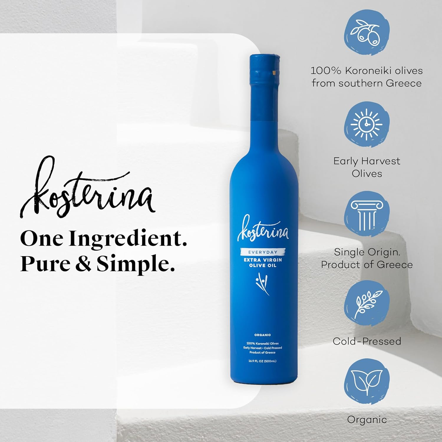 Kosterina Everyday Organic Extra Virgin Olive Oil view 2