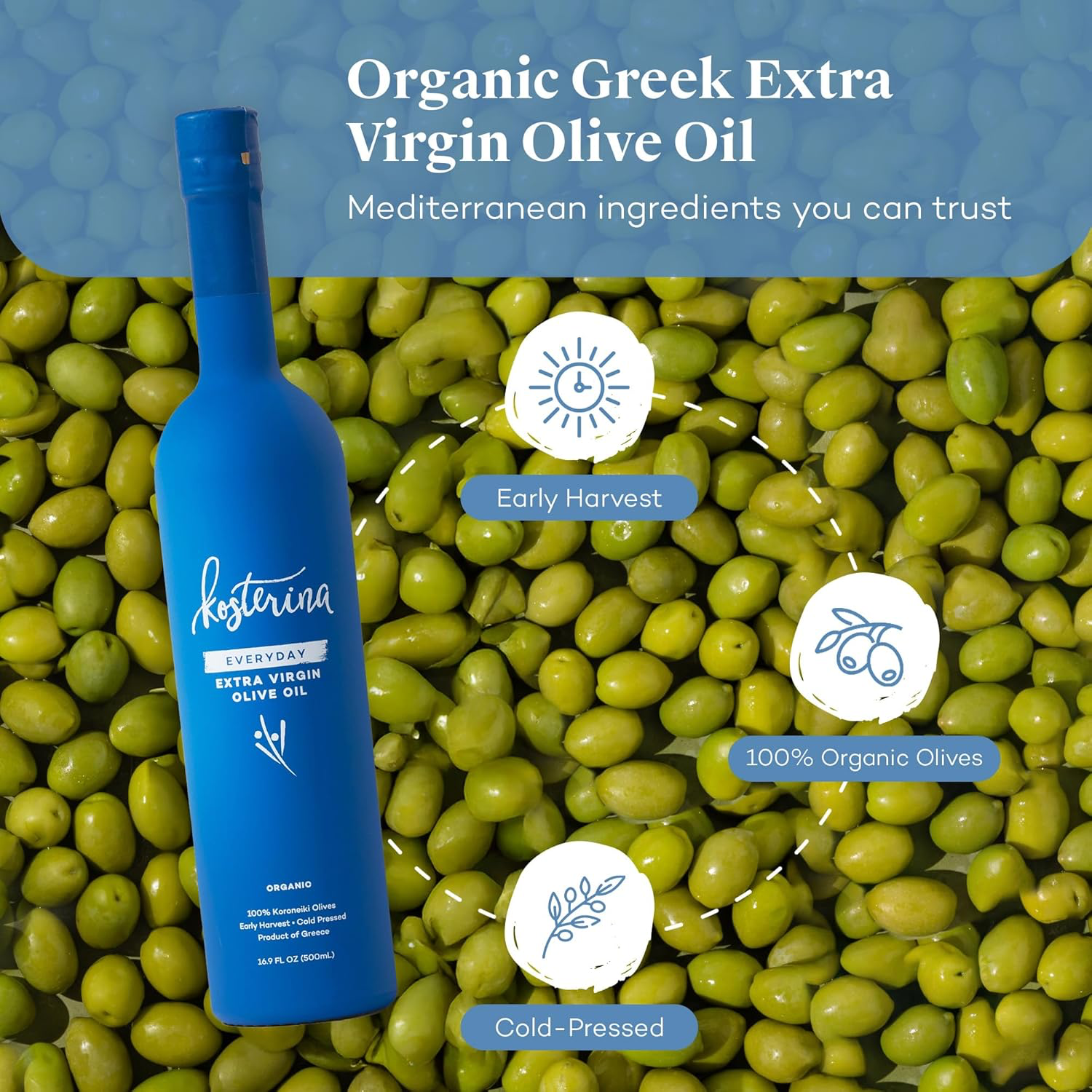 Kosterina Everyday Organic Extra Virgin Olive Oil view 3