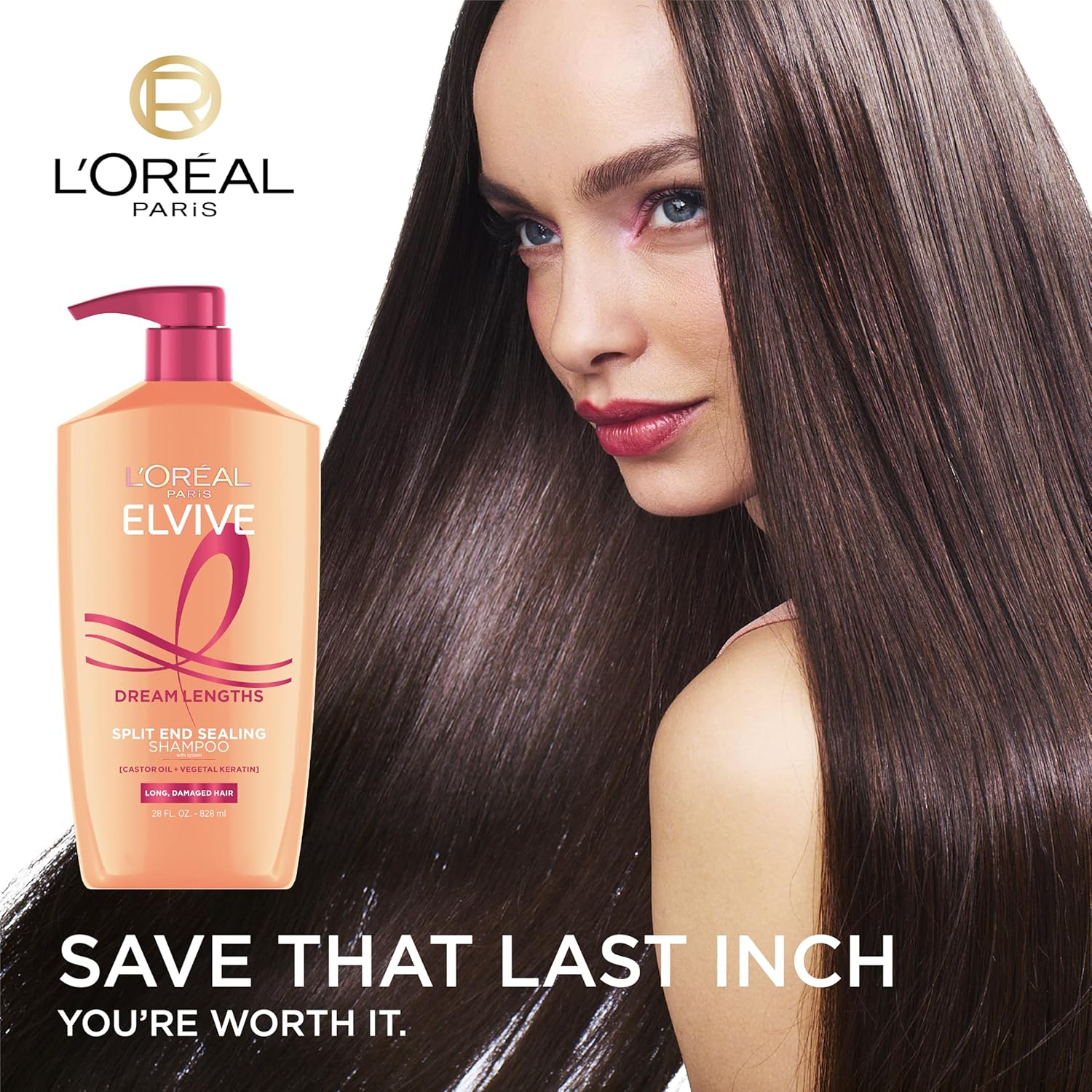 L'Oreal Paris Elvive Dream Lengths Shampoo and Conditioner Kit, Paraben Free, 1 kit view 2