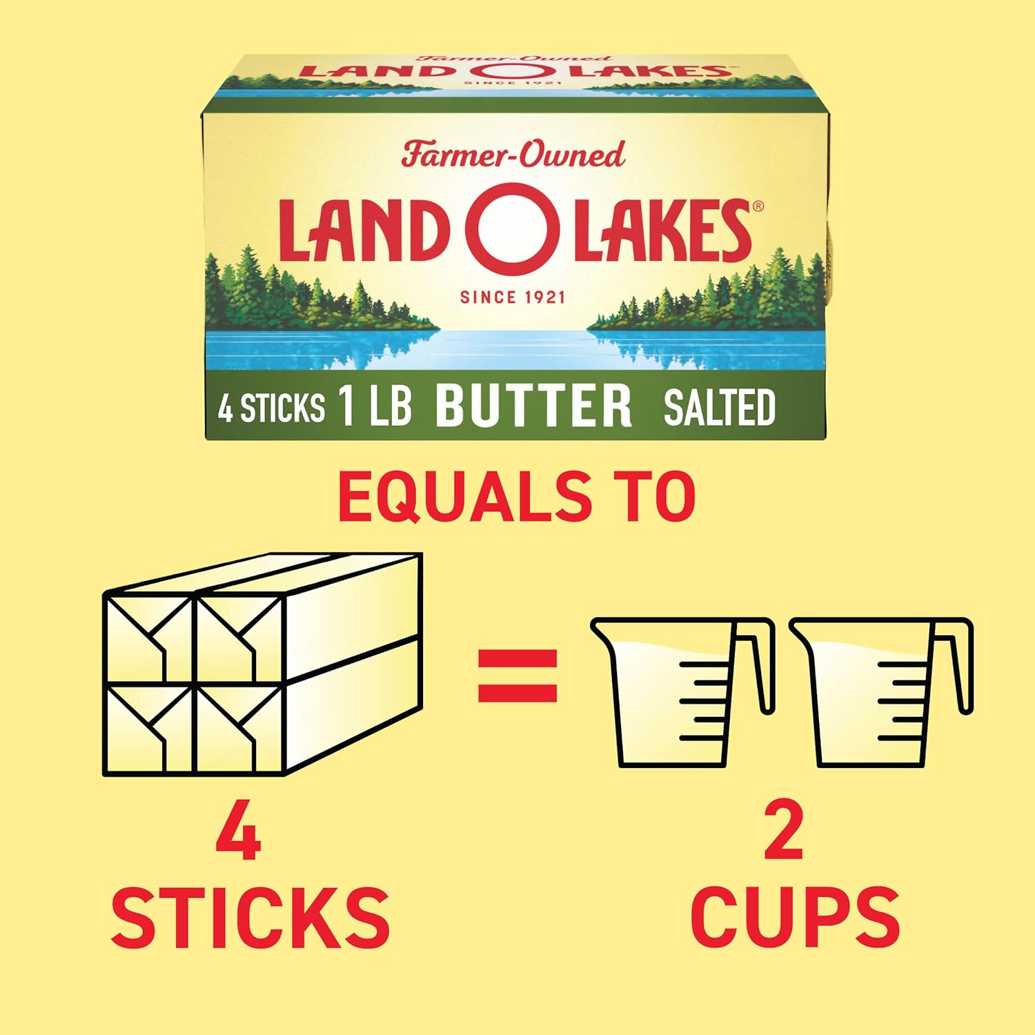 Land O Lakes Salted Butter, Made with Sweet Cream and Salt, 4 sticks, 1 lb pack view 4