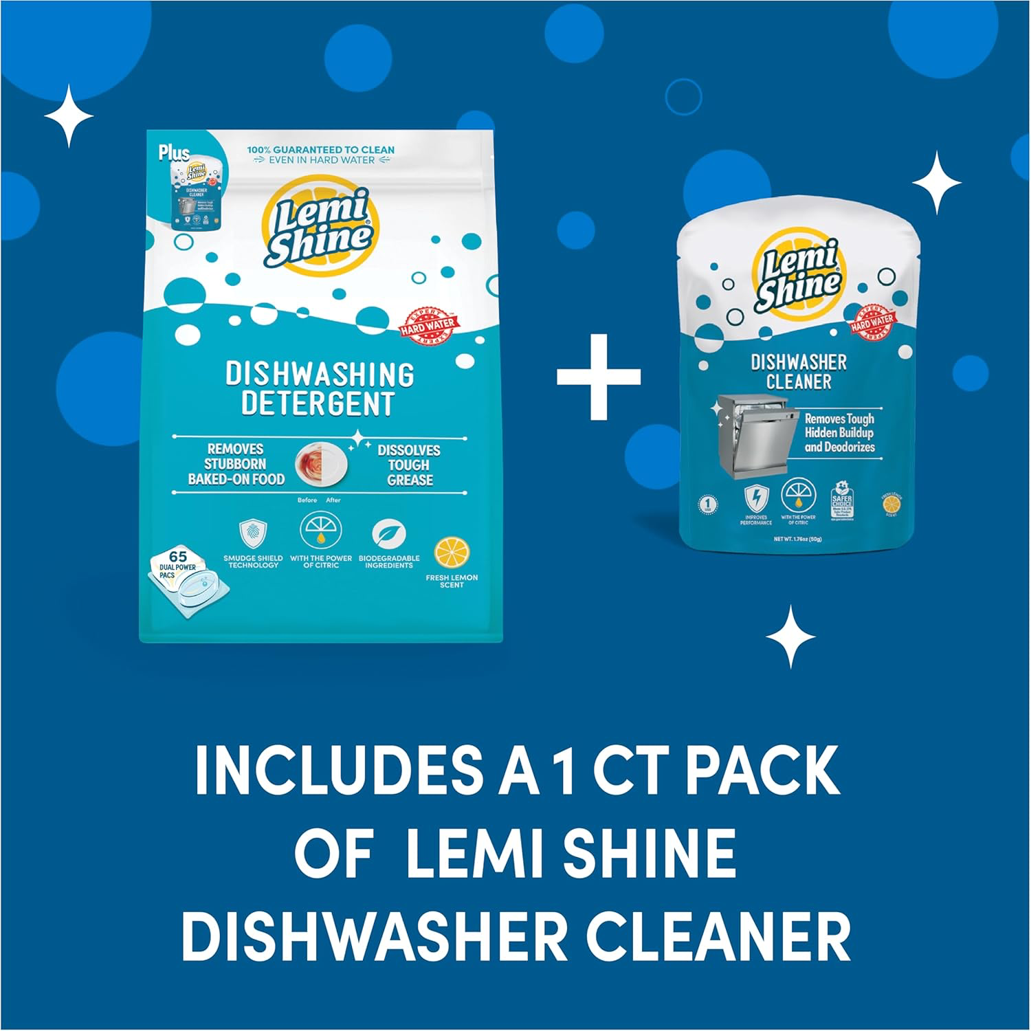 Lemi Shine Natural Dishwasher Detergent Pods, 65 Count view 4