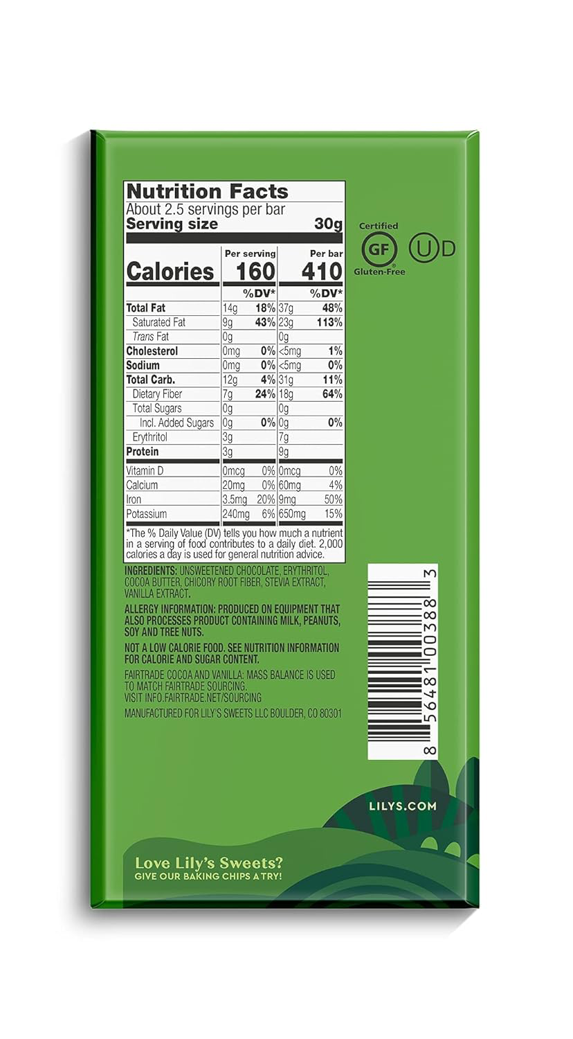 Lilys Extremely Dark Chocolate 85% Stevia view 2