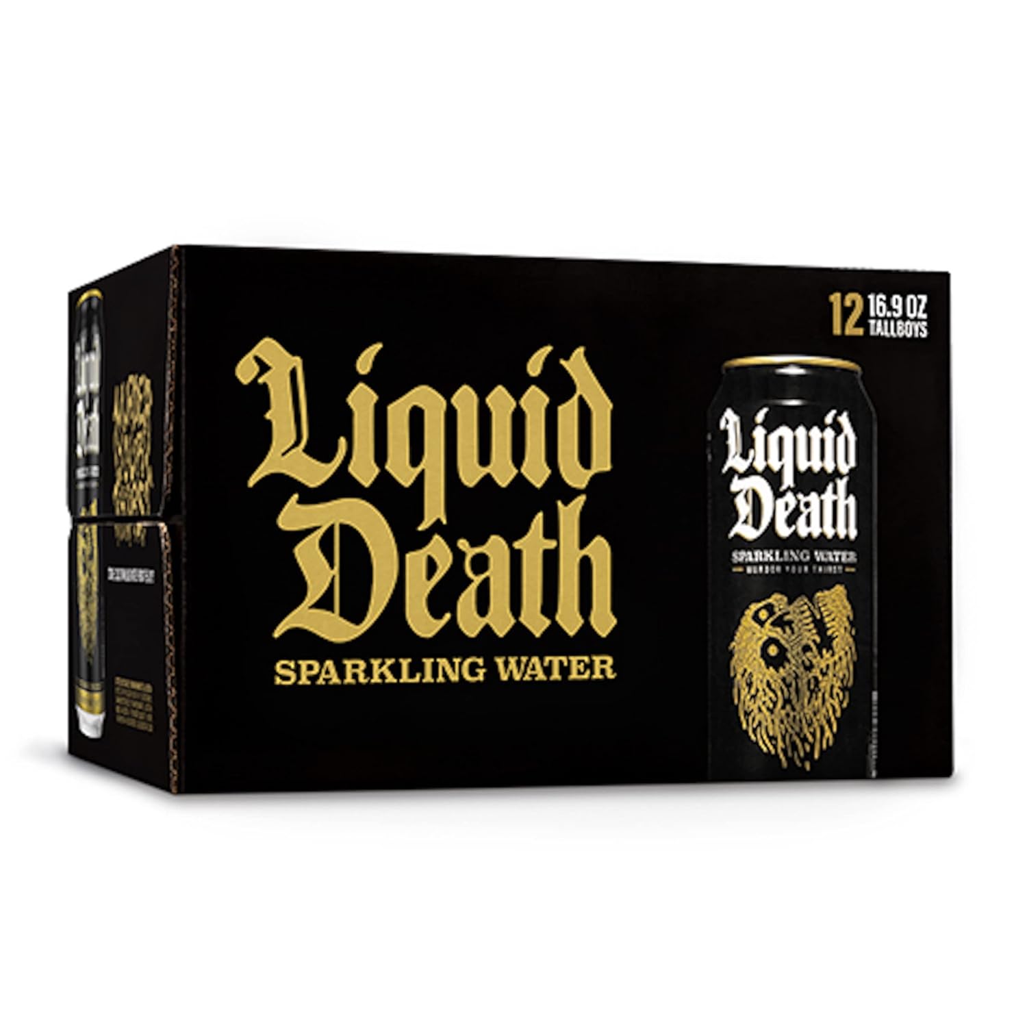 Liquid Death Sparkling Mountain Water, 16.9 oz Tallboys (Pack of 12) view 3