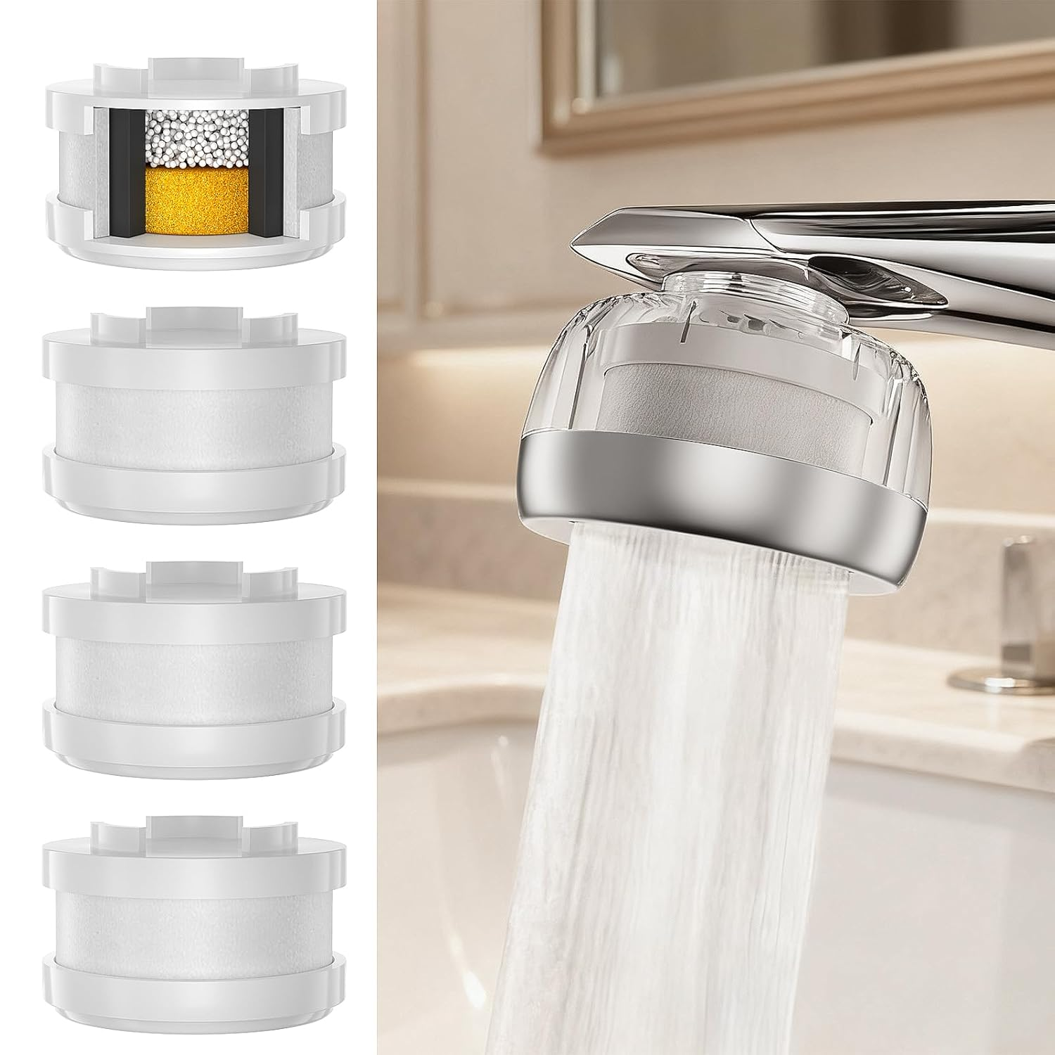 Bathroom Sink Faucet Water Filter
