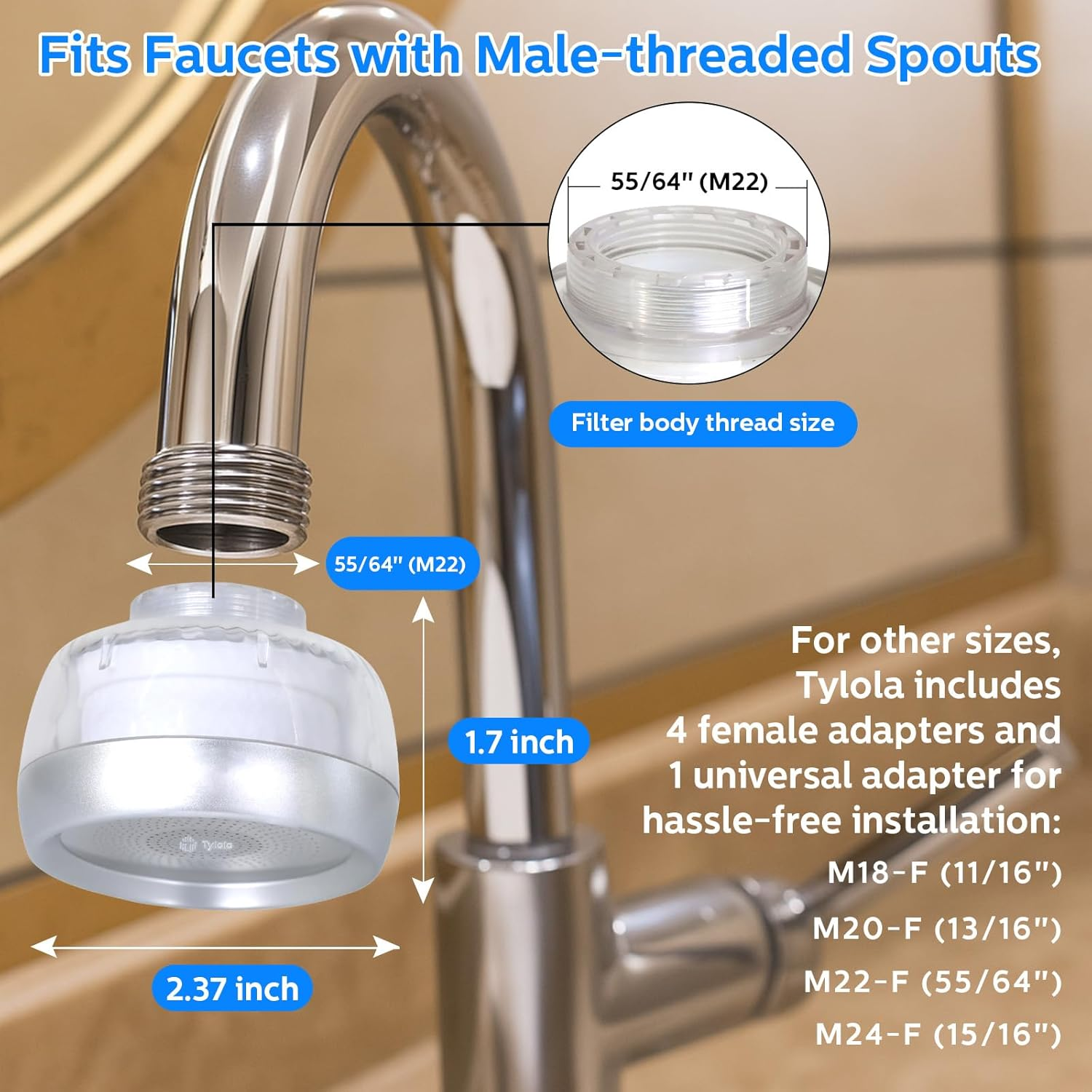 Bathroom Sink Faucet Water Filter view 4