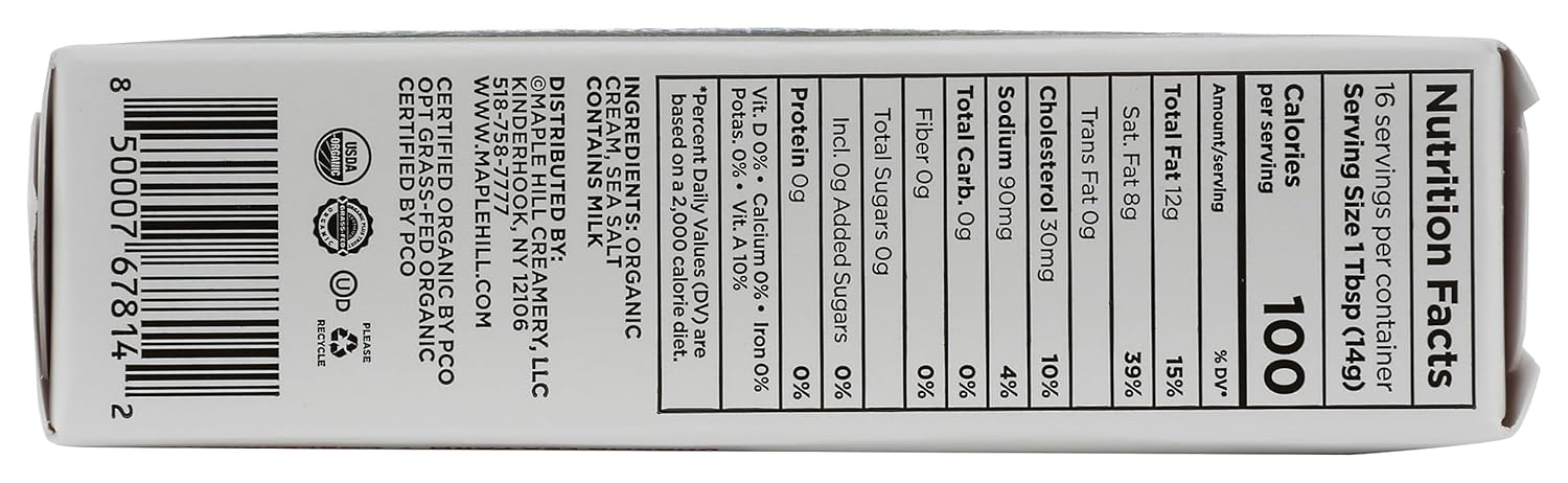 Maple Hill Creamery Organic Salted Butter, 8 Oz view 2