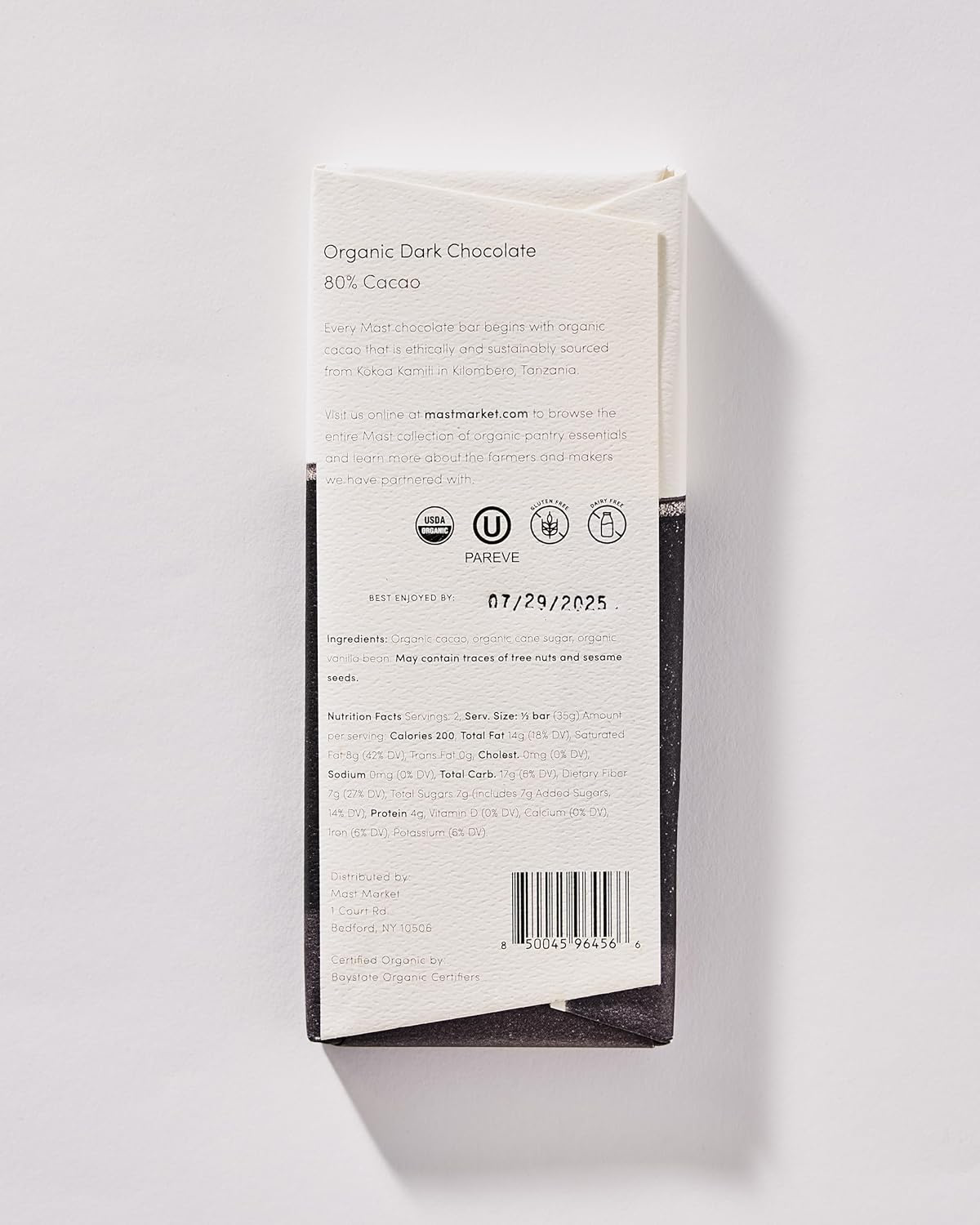 Mast Organic Dark Chocolate 80% Cacao view 3