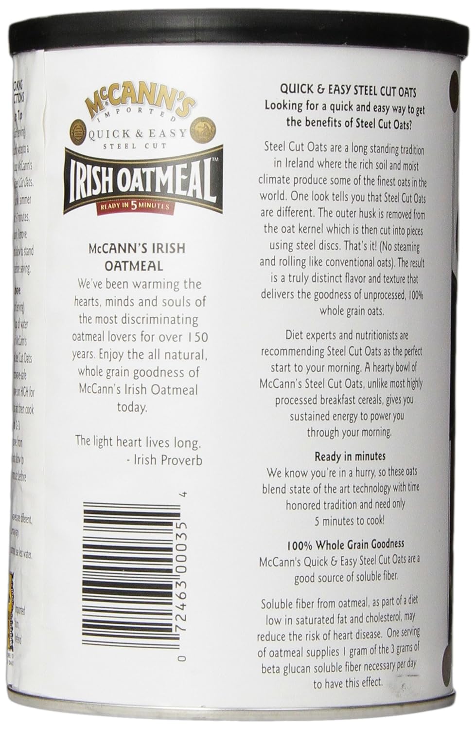 McCann's Steel Cut Irish Oatmeal, Quick & Easy, 24 oz (Pack of 6) view 4