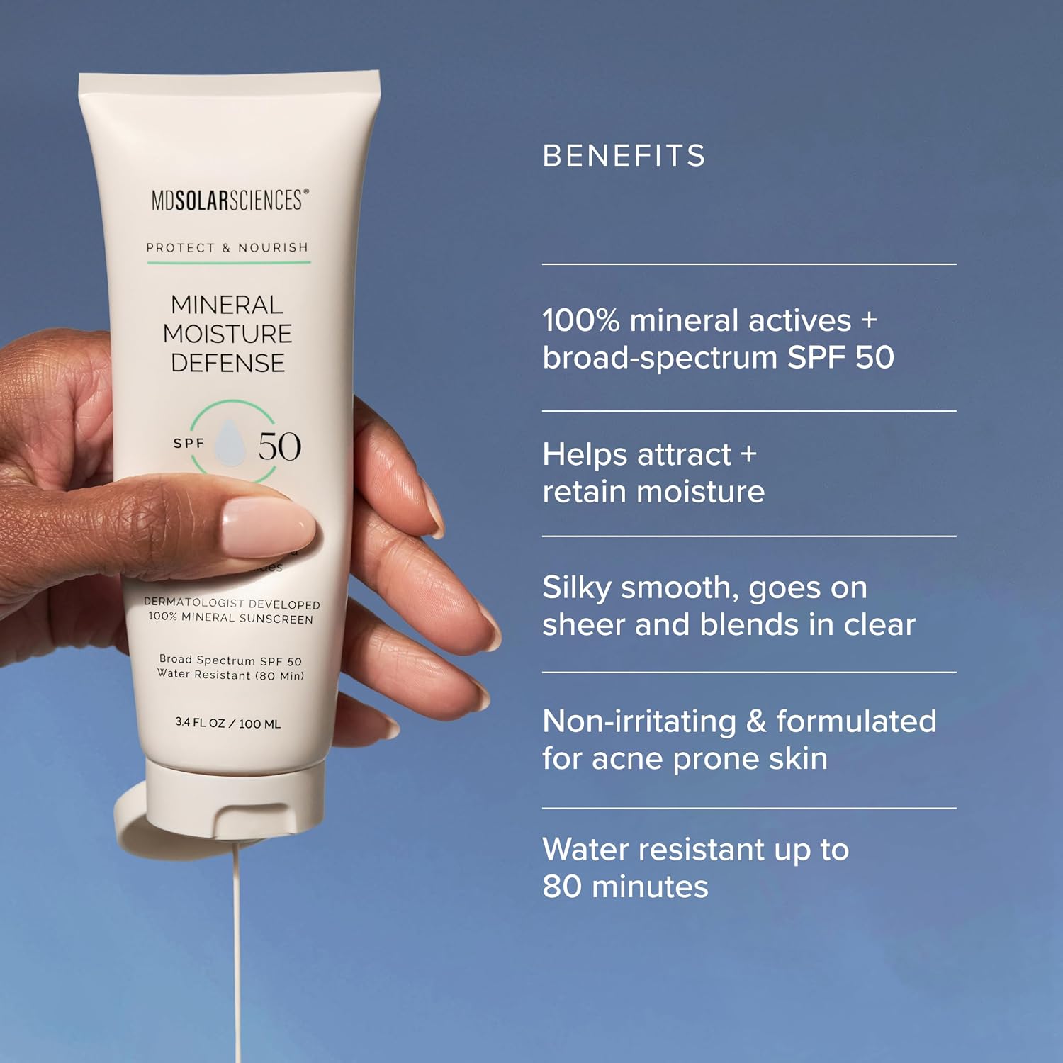 MDSolarSciences Mineral Moisture Defense SPF 50 Sunscreen for Body and Face view 3