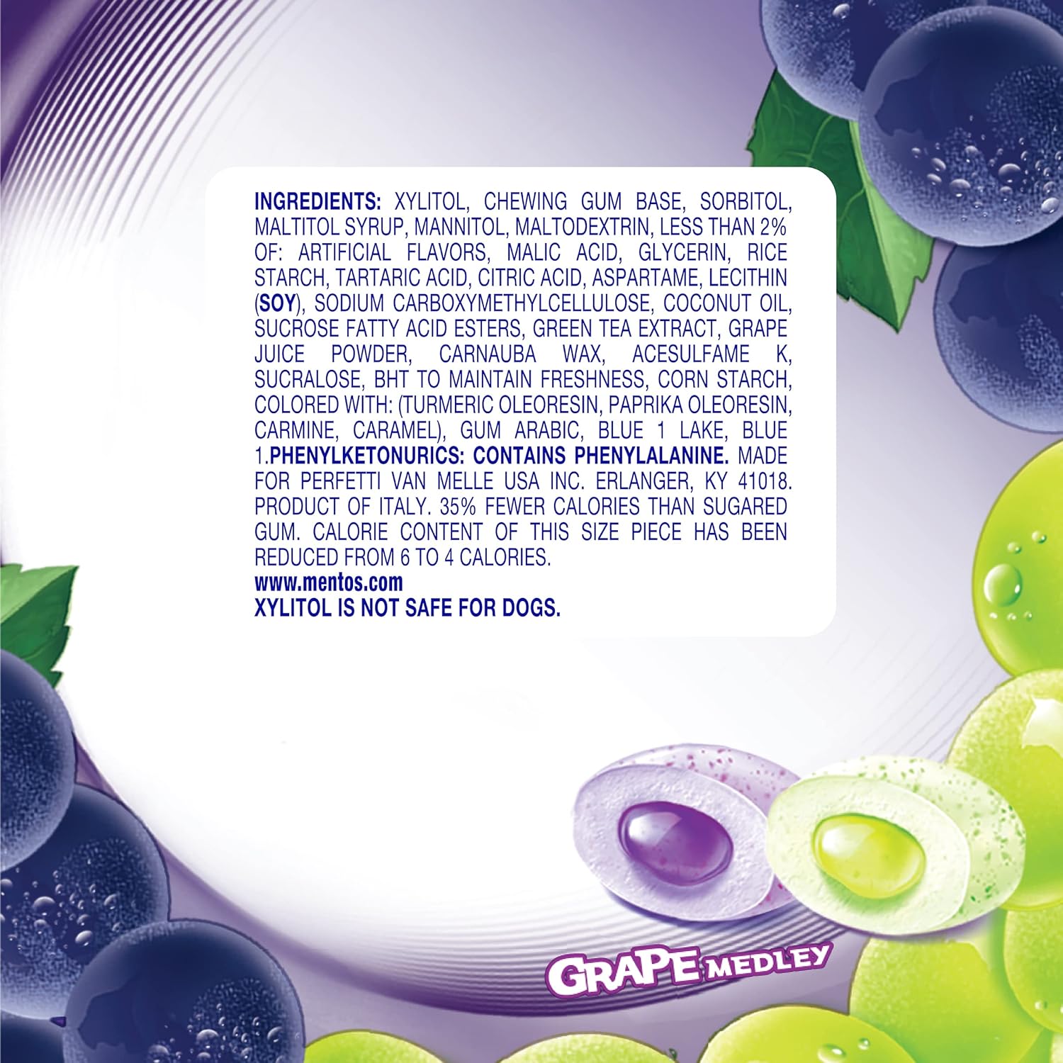Mentos Pure Fresh Grape Medley Gum view 3