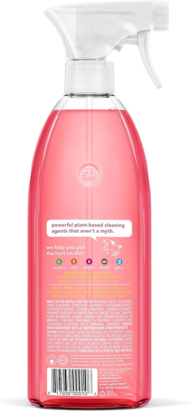 Method All-Purpose Cleaner, Pink Grapefruit, Perfect for Most Counters, Tiles, Stone, and More, 28 oz spray bottle view 4