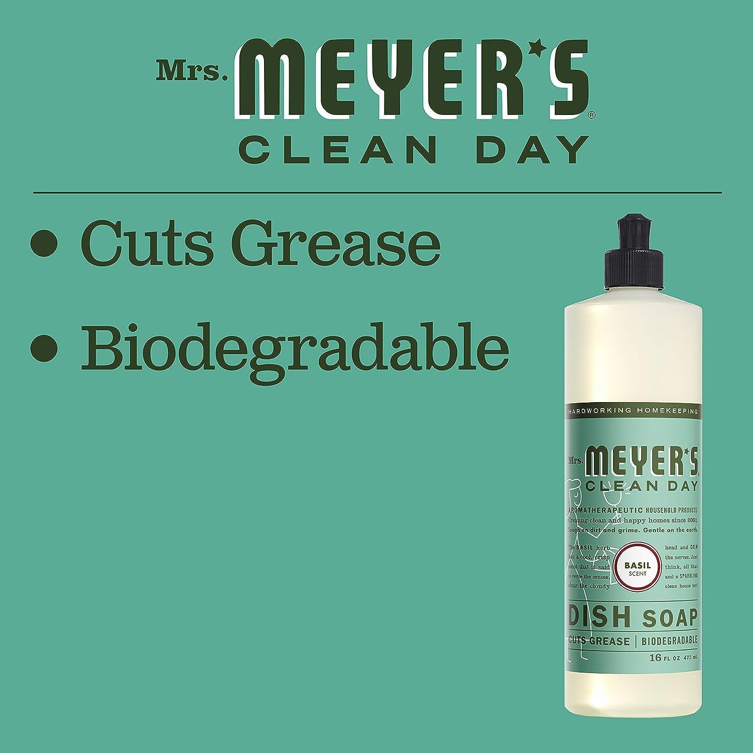 Mrs. Meyers Basil Dish Soap view 3