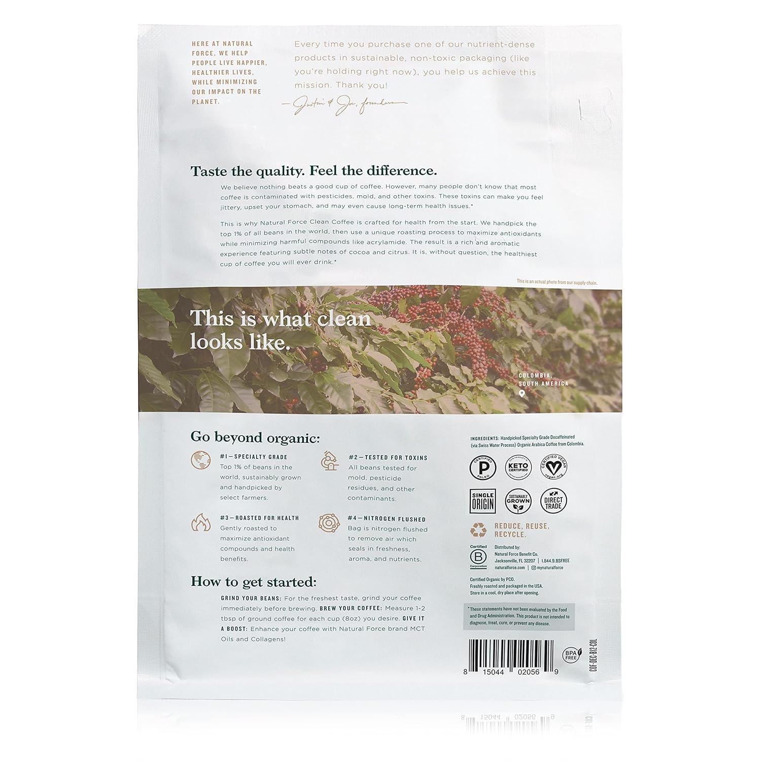 Natural Force Organic Clean Decaf Coffee view 2