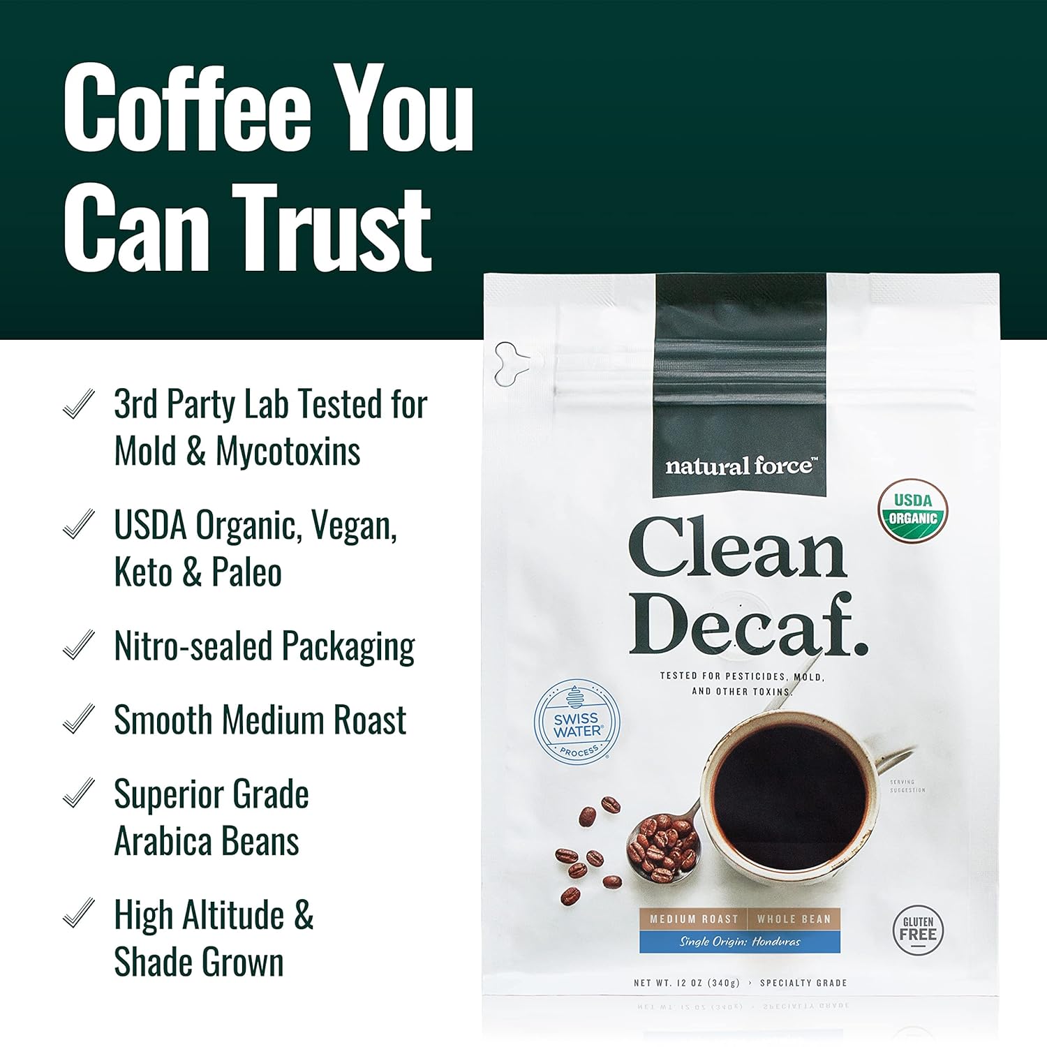 Natural Force Organic Clean Decaf Coffee view 3