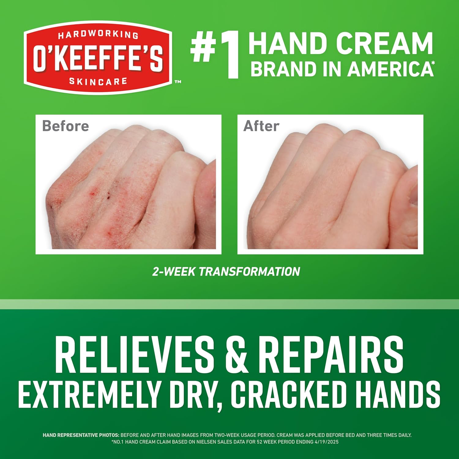 O'Keeffe's Working Hands Hand Cream for Extreme Dryness - 3 oz Tube (2 Pack) - Repairing Skincare for Cracked, Dry Hands view 2
