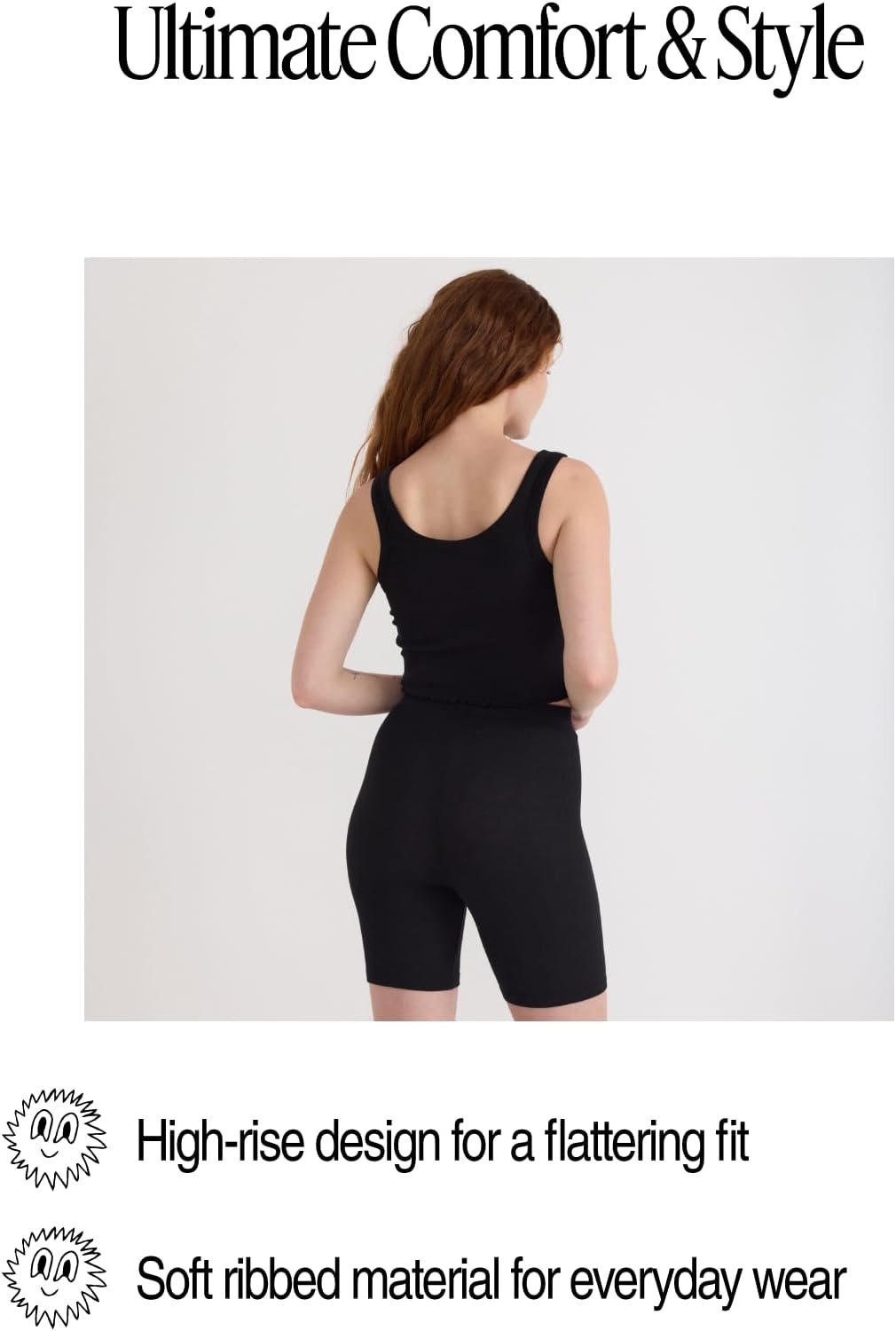 Organic Basics Core Cotton Ribbed Bike Shorts view 3