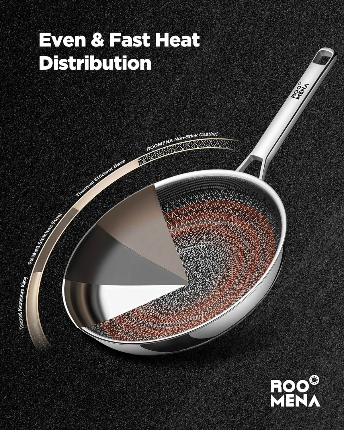 Roomena Hybrid Ceramic Skillet 12" view 4