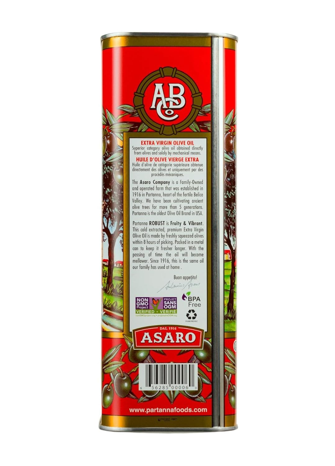 Partanna Robust Extra Virgin Olive Oil view 2