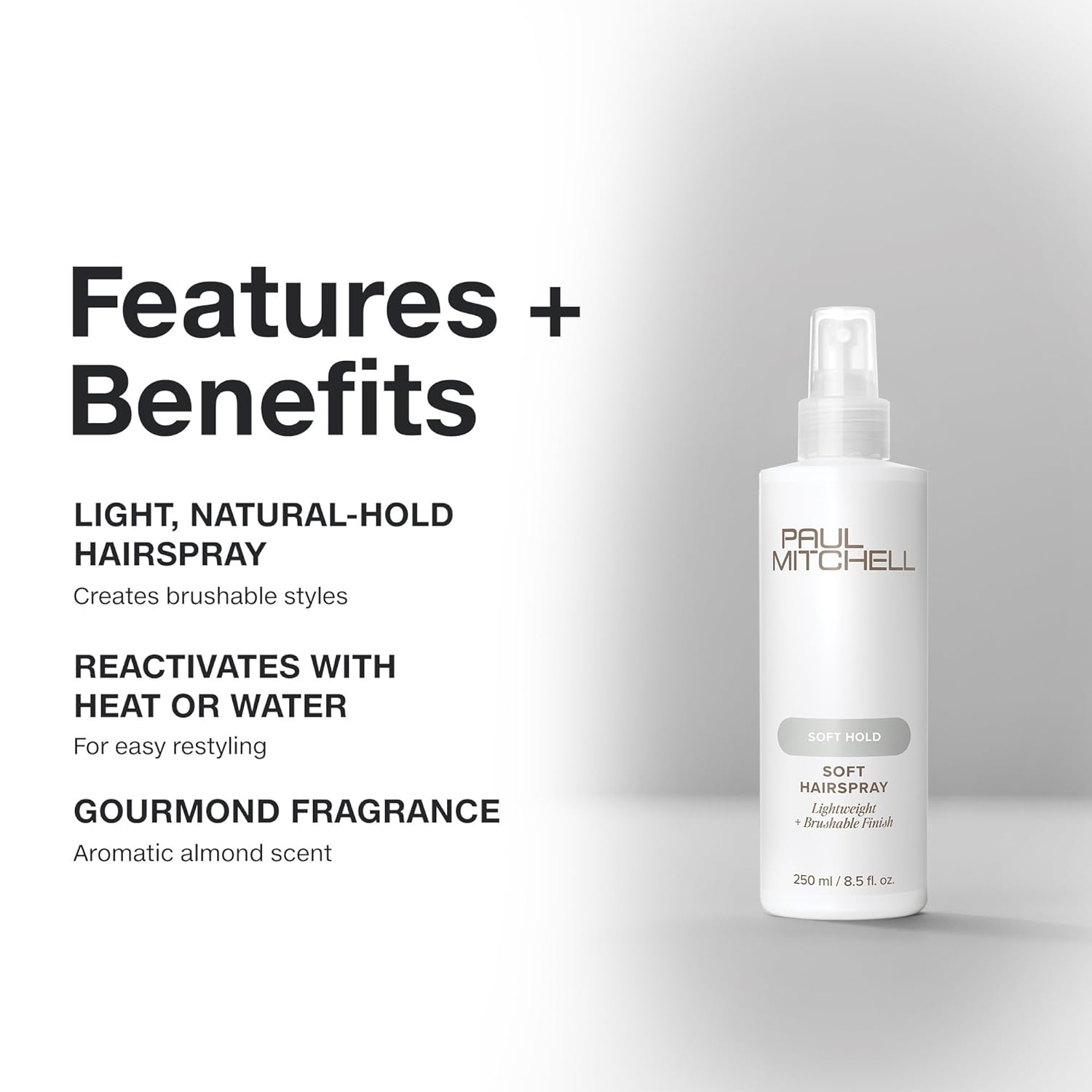 Paul Mitchell Soft Hairspray, Lightweight, Soft Hold + Brushable Finish view 3